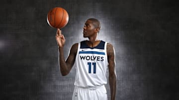 MINNEAPOLIS, MN - SEPTEMBER 22: Jamal Crawford #11 of the Minnesota Timberwolves pose for portraits during 2017 Media Day on September 22, 2017 at the Minnesota Timberwolves and Lynx Courts at Mayo Clinic Square in Minneapolis, Minnesota. NOTE TO USER: User expressly acknowledges and agrees that, by downloading and or using this Photograph, user is consenting to the terms and conditions of the Getty Images License Agreement. Mandatory Copyright Notice: Copyright 2017 NBAE (Photo by David Sherman/NBAE via Getty Images)