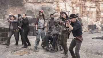 Peggy Schott as Tess, Bailey Gavulic as Annie, Peter Jacobson as Rabbi Jacob Kessner, Mo Collins as Sarah, Daryl "Chill" Mitchell as Wendell, Austin Amelio as Dwight, Danay Garcia as Luciana, Garret Dillahunt as John Dorie - Fear the Walking Dead _ Season 5, Episode 13 - Photo Credit: Van Redin/AMC