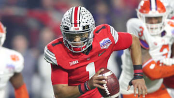 Justin Fields, Ohio State Buckeyes. (Photo by Matthew Stockman/Getty Images)