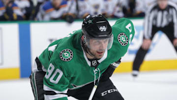 DALLAS, TX - MAY 1: Jason Spezza #90 of the Dallas Stars skates against the St. Louis Blues in Game Four of the Western Conference Second Round during the 2019 NHL Stanley Cup Playoffs at the American Airlines Center on May 1, 2019 in Dallas, Texas. (Photo by Glenn James/NHLI via Getty Images)