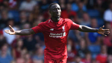 BURY, ENGLAND - JULY 14: Naby Keita of Liverpool reacts during a pre-season friendly match between Bury and Liverpool at Gigg Lane on July 14, 2018 in Bury, England. (Photo by Nathan Stirk/Getty Images)