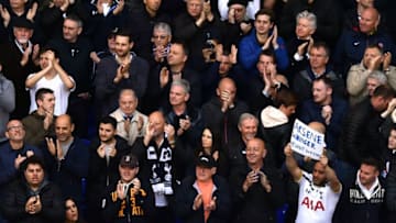 LONDON, ENGLAND - APRIL 30: Tottenham Hotspur fans taunt Arsenal fans during the Premier League match between Tottenham Hotspur and Arsenal at White Hart Lane on April 30, 2017 in London, England. (Photo by Dan Mullan/Getty Images)