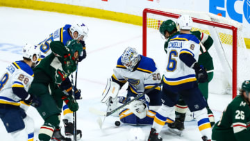 St. Louis Blues goaltender Jordan Binnington (50) Mandatory Credit: David Berding-USA TODAY Sports