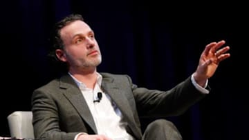 WASHINGTON, DC - FEBRUARY 05: Actor Andrew Lincoln, who stars as Rick Grimes in 'The Walking Dead', participates in the 'Behind the Scenes of The Walking Dead, Smithsonian Associates' panel discussion at the George Washington University, Lisner Auditorium on February 5, 2016 in Washington, DC. (Photo by Paul Morigi/Getty Images for AMC)