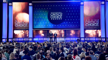 SANTA MONICA, CA - DECEMBER 11: Host T.J. Miller (L) and Entertainment Weekly Editorial Director Jess Cagle speak onstage during the 22nd Annual Critics' Choice Awards at Barker Hangar on December 11, 2016 in Santa Monica, California. (Photo by Ethan Miller/Getty Images)