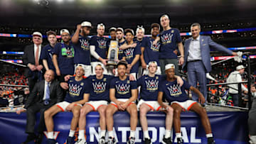 MINNEAPOLIS, MINNESOTA - APRIL 08: The Virginia Cavaliers celebrate with the trophy after their 85-77 win over the Texas Tech Red Raiders during the 2019 NCAA men's Final Four National Championship game at U.S. Bank Stadium on April 08, 2019 in Minneapolis, Minnesota. (Photo by Tom Pennington/Getty Images)
