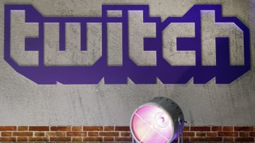 PARIS, FRANCE - NOVEMBER 02: Twitch logo is displayed during the 'Paris Games Week' on November 02, 2017 in Paris, France. Twitch is a streaming service and VOD of video game and electronic sport 'Paris Games Week' is an international trade fair for video games and runs from November 01 to November 5, 2017. (Photo by Chesnot/Getty Images)