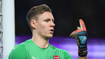 MANCHESTER, ENGLAND - FEBRUARY 03: Arsenal goalkeeper Bernd Leno reacts during the Premier League match between Manchester City and Arsenal FC at Etihad Stadium on February 03, 2019 in Manchester, United Kingdom. (Photo by Stu Forster/Getty Images)