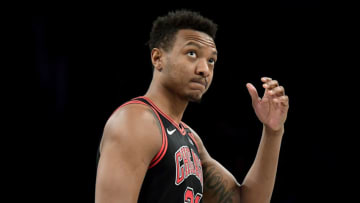 NEW YORK, NEW YORK - MARCH 08: Wendell Carter Jr. #34 of the Chicago Bulls looks on against the Brooklyn Nets in the first half at Barclays Center on March 08, 2020 in New York City. NOTE TO USER: User expressly acknowledges and agrees that, by downloading and or using this photograph, User is consenting to the terms and conditions of the Getty Images License Agreement. (Photo by Steven Ryan/Getty Images)