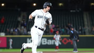 SEATTLE, WASHINGTON - SEPTEMBER 10: Kyle Seager #15 of the Seattle Mariners laps the bases after hitting a two run home run against the Cincinnati Reds to give the Seattle Mariners a 4-3 lead in the eighth inning during their game at T-Mobile Park on September 10, 2019 in Seattle, Washington. (Photo by Abbie Parr/Getty Images)