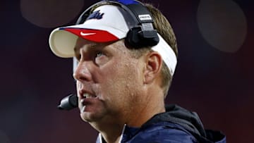 OXFORD, MS - OCTOBER 01: Head coach Hugh Freeze of the Mississippi Rebels reacts during the second half of a game against the Memphis Tigers at Vaught-Hemingway Stadium on October 1, 2016 in Oxford, Mississippi. (Photo by Jonathan Bachman/Getty Images)