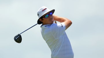 PUNTA CANA, DOMINICAN REPUBLIC - MARCH 28: Joel Dahmen plays his shot from the first tee during the final round of the Corales Puntacana Resort & Club Championship on March 28, 2021 in Punta Cana, . (Photo by Kevin C. Cox/Getty Images)