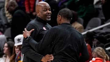 Atlanta Hawks head coach Nate McMillan and Detroit Pistons head coach Dwane Casey Credit: Dale Zanine-USA TODAY Sports