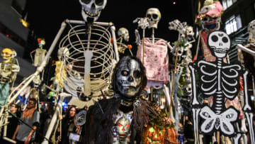 NEW YORK, NY - OCTOBER 31: People in costumes participate in the annual Village Halloween parade on Sixth Avenue on October 31, 2018 in New York City. (Photo by Stephanie Keith/Getty Images)