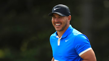 PORTRUSH, NORTHERN IRELAND - JULY 16: Brooks Koepka of the United States reacts during a practice round prior to the 148th Open Championship held on the Dunluce Links at Royal Portrush Golf Club on July 16, 2019 in Portrush, United Kingdom. (Photo by Mike Ehrmann/Getty Images)