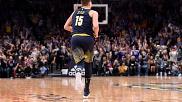 DENVER, CO - FEBRUARY 03: Fans react after Nikola Jokic