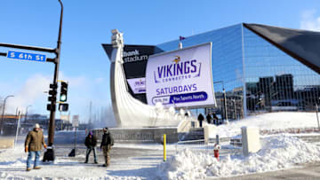 MINNEAPOLIS, MN - DECEMBER 18: A view outside of US Bank Stadium before Minnesota Vikings play the Indianapolis Colts on December 18, 2016 at in Minneapolis, Minnesota. The temperature in Minneapolis is -12 degrees fahrenheit. (Photo by Adam Bettcher/Getty Images)