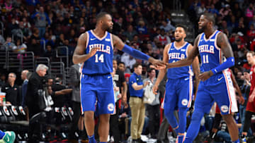 Jonathon Simmons, James Ennis | Philadelphia 76ers (Photo by Jesse D. Garrabrant/NBAE via Getty Images)