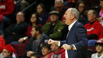 PISCATAWAY, NJ - FEBRUARY 13: Head coach Thad Matta of the Ohio State Buckeyes watches the action against the Rutgers Scarlet Knights during the second half of a college basketball game at the Rutgers Athletic Center on February 13, 2016 in Piscataway, New Jersey. Ohio State defeated Rutgers 79-69. (Photo by Rich Schultz /Getty Images)