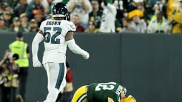 GREEN BAY, WISCONSIN - SEPTEMBER 26: Aaron Rodgers #12 of the Green Bay Packers reacts after fumbling the ball in the second quarter against the Philadelphia Eagles at Lambeau Field on September 26, 2019 in Green Bay, Wisconsin. (Photo by Dylan Buell/Getty Images)