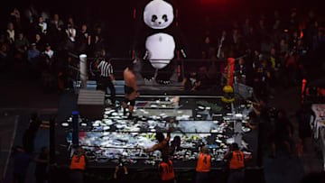 TOKYO, JAPAN - OCTOBER 21: Andreza Giant Panda is seen after the bout against Super Sasadango Machine at the DDT Pro-Wrestling at Ryogoku Kokugikan on October 21, 2018 in Tokyo, Japan. (Photo by Masashi Hara/Getty Images)