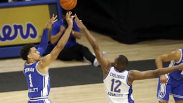 Former Duke basketball forward Jalen Johnson (Charles LeClaire-USA TODAY Sports)