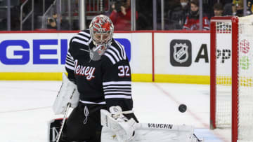 New Jersey Devils goaltender Jon Gillies (32): Ed Mulholland-USA TODAY Sports