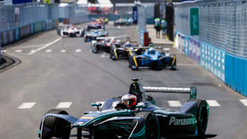 NEW YORK, NY - JULY 16: Mitch Evans (NZL), Spark-Jaguar, Jaguar I-Type on track during the New York City ePrix, tenth round of the 2016/17 FIA Formula E Series on July 16, 2017 in Brooklyn, New York City, NY, USA. (Photo by Andrew Ferraro/LAT Images)