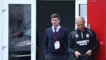 HAMILTON, SCOTLAND - AUGUST 29: Steven Gerrard, Manager of Rangers FC arrives at the stadium prior to the Ladbrokes Scottish Premiership match between Hamilton Academical and Rangers at Hope CBD Stadium on August 29, 2020 in Hamilton, Scotland. (Photo by Ian MacNicol/Getty Images)