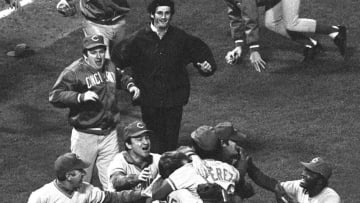 OCTOBER 22, 1975: The Reds celebrate at Fenway Park after winning Game 7 of the 1975 World Series against the Boston Red Sox.Cincpt 04 24 2016 Specbroad1 1 I017 2016 04 11 Img Photo Of 1975 World 1 1 V4dvg8fs L789042931 Img Photo Of 1975 World 1 1 V4dvg8fs