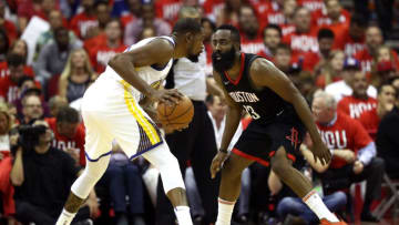 James Harden will be looking to regain home court advantage as his team travels to Oakland. (Photo by Ronald Martinez/Getty Images)