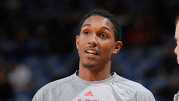 OAKLAND, CA - MARCH 7: Lou Williams #3 of the Atlanta Hawks before a game against the Golden State Warriors on March 7, 2014 at Oracle Arena in Oakland, California. NOTE TO USER: User expressly acknowledges and agrees that, by downloading and or using this photograph, user is consenting to the terms and conditions of Getty Images License Agreement. Mandatory Copyright Notice: Copyright 2014 NBAE (Photo by Rocky Widner/NBAE via Getty Images)