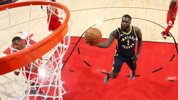 CHICAGO, IL - NOVEMBER 10: Lance Stephenson #1 of the Indiana Pacers drives to the basket against the Chicago Bulls on November 10, 2017 at the United Center in Chicago, Illinois. NOTE TO USER: User expressly acknowledges and agrees that, by downloading and or using this Photograph, user is consenting to the terms and conditions of the Getty Images License Agreement. Mandatory Copyright Notice: Copyright 2017 NBAE (Photo by Gary Dineen/NBAE via Getty Images)