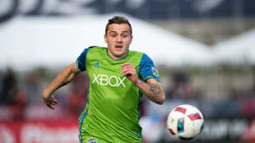COMMERCE CITY, CO - NOVEMBER 27: Jordan Morris (13) of Seattle Sounders goes after the ball during the first half of the second leg of the Western Conference Finals at Dick's Sporting Goods Park on November 27, 2016, in Commerce City, Colorado. Seattle won the match 1-0 to move on to the MLS final. (Photo by Daniel Petty/The Denver Post via Getty Images)