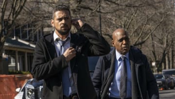 MANIFEST -- "MAYDAY PART: 2" Episode 313 -- Pictured: (l-r) J.R. Ramirez as Jared Vazquez, Daryl Edwards as Robert Vance -- (Photo by: Peter Kramer/NBC)