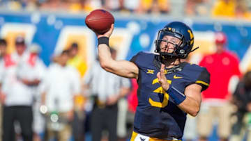 Sep 10, 2016; Morgantown, WV, USA; West Virginia Mountaineers quarterback Skyler Howard (3) passes the ball during the third quarter against the Youngstown State Penguins at Milan Puskar Stadium. Mandatory Credit: Ben Queen-USA TODAY Sports
