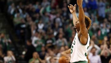 Apr 8, 2016; Boston, MA, USA; Boston Celtics guard Marcus Smart (36) reacts during the first half of a game against the Milwaukee Bucks at TD Garden. Mandatory Credit: Mark L. Baer-USA TODAY Sports
