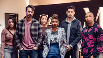 FOUND -- Pictured: (l-r) Gabrielle Elise Walsh as Lacey Quinn, Brett Dalton as Detective Mark Trent, Kelli Williams as Margaret Reed, Shanola Hampton as Gabi Mosley, Karan Oberoi as Dhan Rana, Arlen Escarpeta as Zeke Wallace -- (Photo by: Matt Miller/NBC)