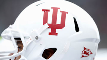 EAST LANSING, MI - NOVEMBER 19: Detail view of the Indiana Hoosiers logo on a football helmet during the game against the Michigan State Spartans at Spartan Stadium on November 19, 2011 in East Lansing, Michigan. Michigan State won 55-3. (Photo by Joe Robbins/Getty Images)