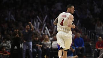 Dec 20, 2016; Los Angeles, CA, USA; Los Angeles Clippers guard JJ Redick (4) looks back after making a shot during the third quarter against the Denver Nuggets at Staples Center. The Los Angeles Clippers won 119-102. Mandatory Credit: Kelvin Kuo-USA TODAY Sports