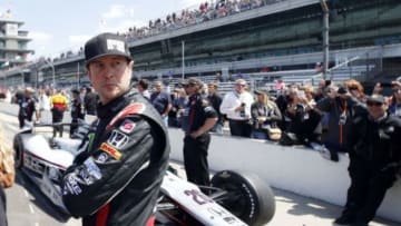May 18, 2014; Indianapolis, IN, USA; IndyCar Series driver Kurt Busch waits in the qualifying line during pole day for the 2014 Indianapolis 500 at Indianapolis Motor Speedway. Mandatory Credit: Brian Spurlock-USA TODAY Sports