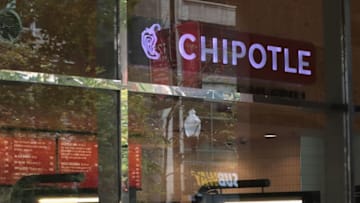 CHICAGO, IL - OCTOBER 25: A sign marks the location of a Chipotle restaurant on October 25, 2017 in Chicago, Illinois. Chipotle stock fell more than 14 percent today after a weak 3Q earnings . (Photo by Scott Olson/Getty Images)