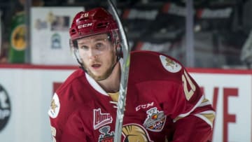 REGINA, SK - MAY 19: Samuel Asselin #28 of Acadie-Bathurst Titan skates against the Acadie-Bathurst Titan at the Brandt Centre on May 19, 2018 in Regina, Canada. (Photo by Marissa Baecker/Getty Images)
