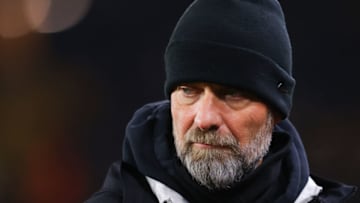 WOLVERHAMPTON, ENGLAND - JANUARY 17: Jurgen Klopp, manager of Liverpool, looks on ahead of the FA Cup Third Round replay match between Wolverhampton Wanderers and Liverpool at Molineux on January 17, 2023 in Wolverhampton, England. (Photo by James Gill - Danehouse/Getty Images)