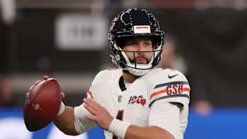 LONDON, ENGLAND - OCTOBER 06: Chase Daniel of Chicago Bears in action during the game between Chicago Bears and Oakland Raiders at Tottenham Hotspur Stadium on October 06, 2019 in London, England. (Photo by Naomi Baker/Getty Images)