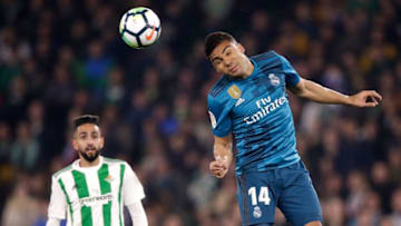 SEVILLA, SPAIN - FEBRUARY 18: Casemiro of Real Madrid during the La Liga Santander match between Real Betis Sevilla v Real Madrid at the Estadio Benito Villamarin on February 18, 2018 in Sevilla Spain (Photo by Jeroen Meuwsen/Soccrates/Getty Images)