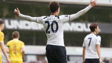 LONDON, ENGLAND - MARCH 12: Dele Alli of Tottenham during the Emirates FA Cup Quarter Final match between Tottenham Hotspur and Millwall at White Hart Lane on March 12, 2017 in London, England. (Photo by Tottenham Hotspur FC/Tottenham Hotspur FC via Getty Images)