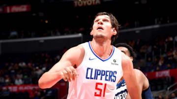 LOS ANGELES, CA - OCTOBER 3: Boban Marjanovic #51 of the LA Clippers looks on against the Minnesota Timberwolves during a pre-season game on October 3, 2018 at Staples Center in Los Angeles, California. NOTE TO USER: User expressly acknowledges and agrees that, by downloading and or using this photograph, User is consenting to the terms and conditions of the Getty Images License Agreement. Mandatory Copyright Notice: Copyright 2018 NBAE (Photo by Andrew D. Bernstein/NBAE via Getty Images)