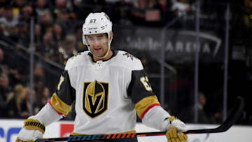 Max Pacioretty #67 of the Vegas Golden Knights takes a break during a stop in play. (Photo by Ethan Miller/Getty Images)