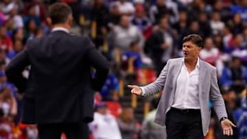 MEXICO CITY, MEXICO - AUGUST 22: Hernan Cristante, coach of Toluca reacts during the 6th round match between Cruz Azul and Toluca as part of the Torneo Apertura 2018 Liga MX at Azteca Stadium on August 22, 2018 in Mexico City, Mexico. (Photo by Mauricio Salas/Jam Media/Getty Images)